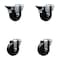 Service Caster 3.5'' Hard Rubber Wheel Swivel Bolt Hole Caster Set with 2 Posi Lock Brakes, 4PK SCC-BH20S3514-HRS-PLB-2-S-2 - alternate 1